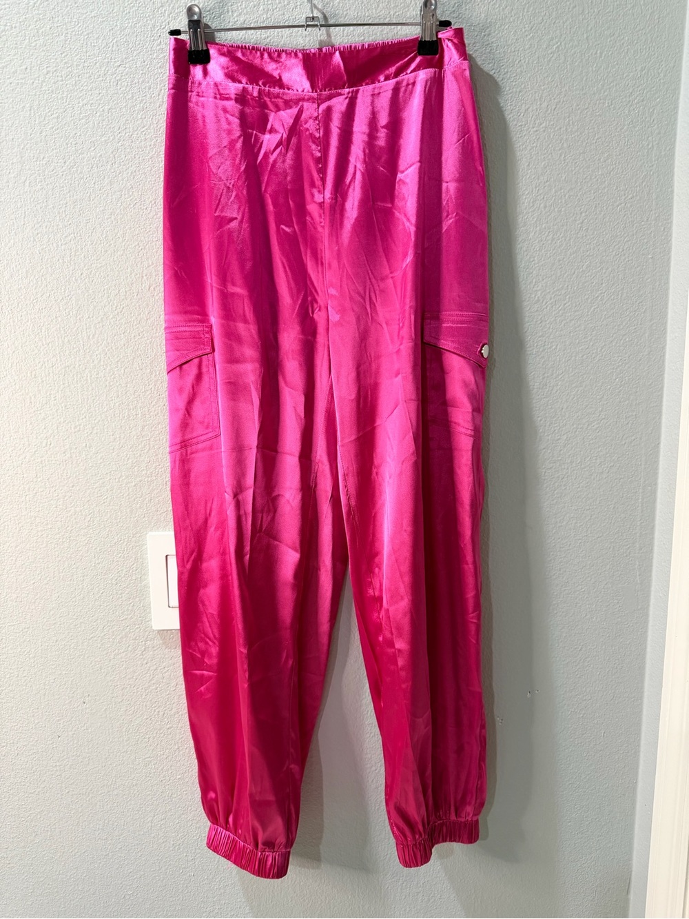 cameo Bright Pink Satin Jogger Pants
